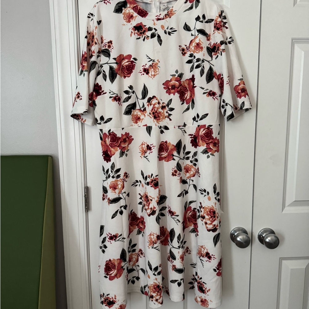 Floral Print White Dress